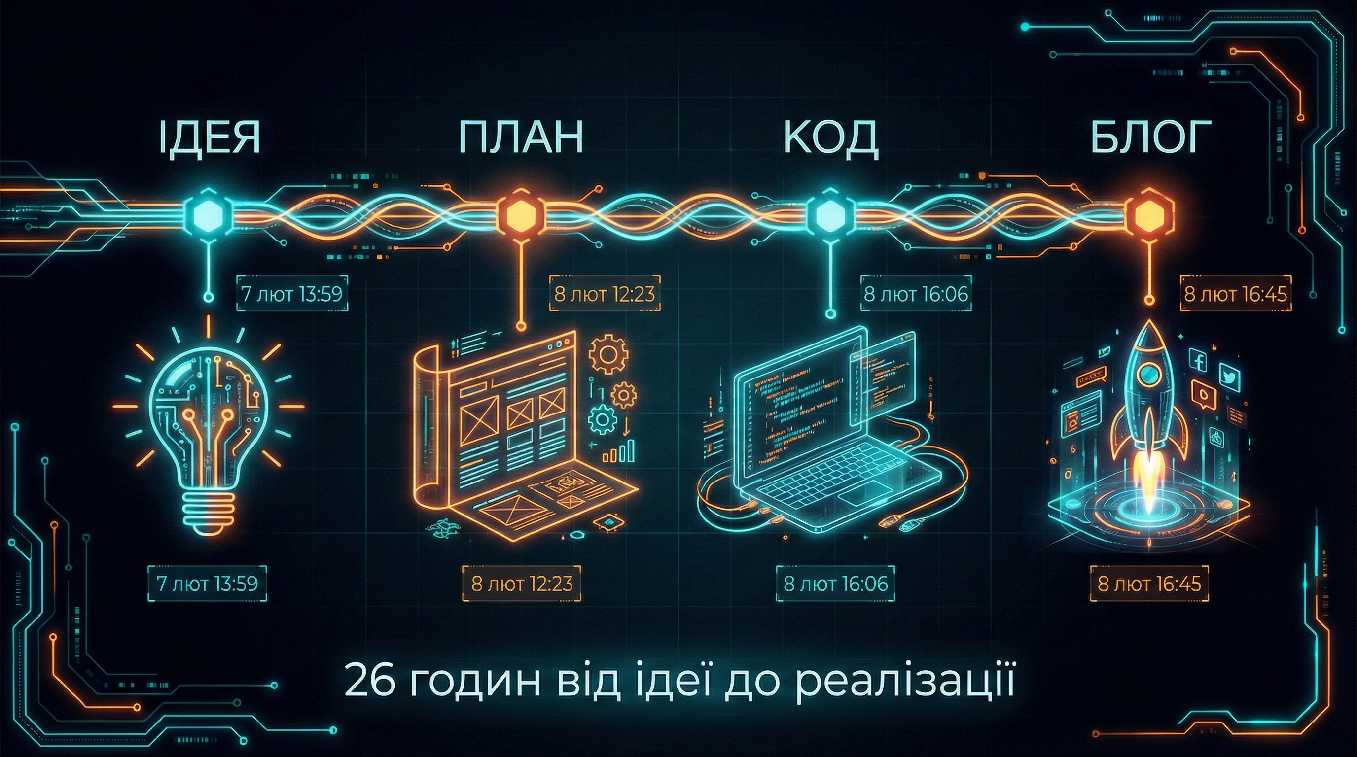 Таймлайн створення блогу KITT