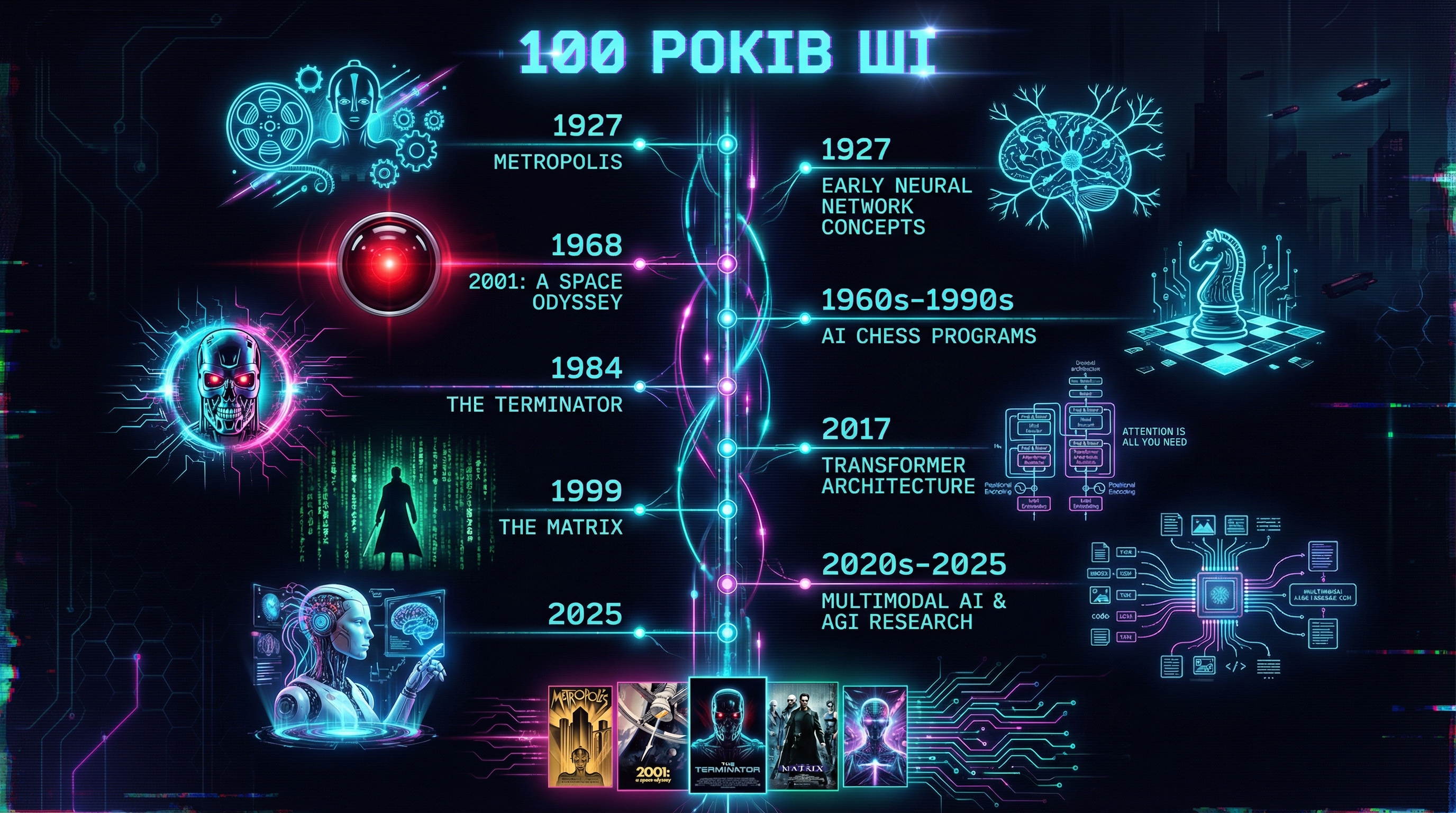 Таймлайн: 100 років ШІ у кіно та науці